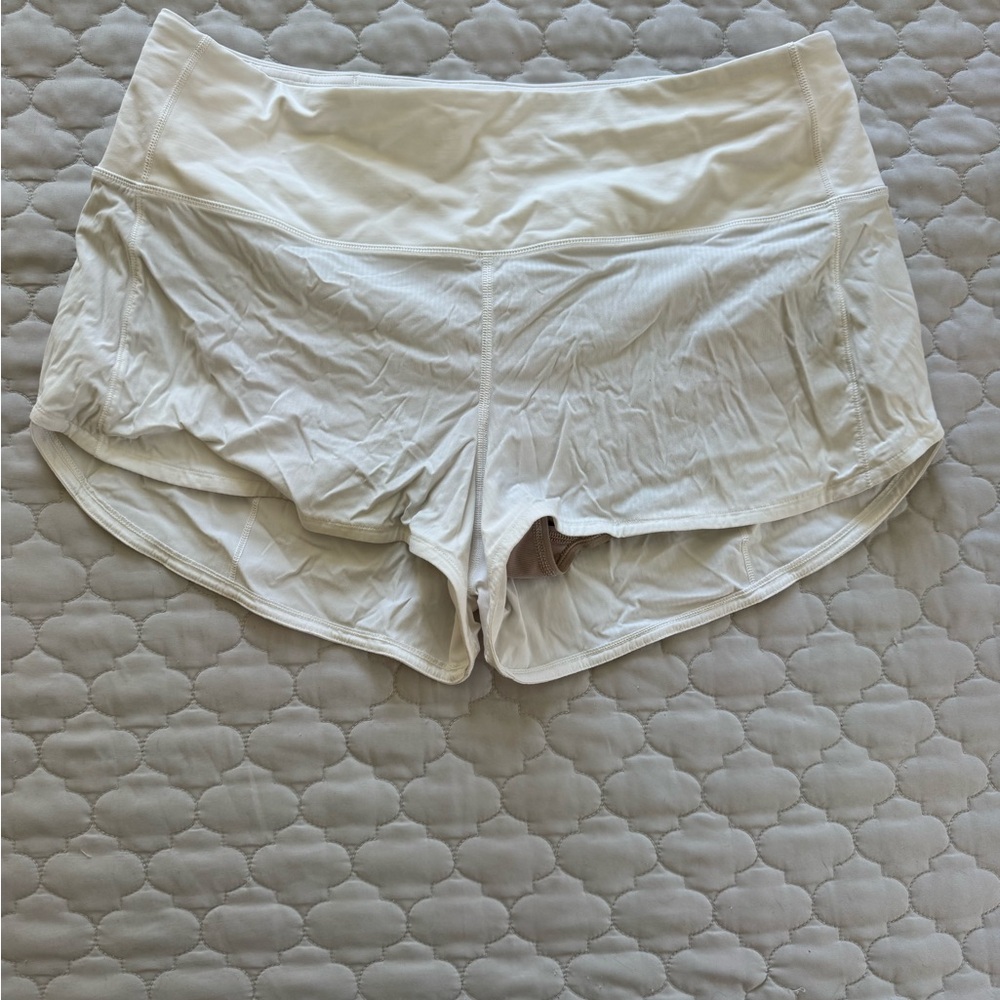 lululemon Speed Up White Shorts